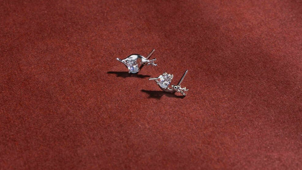 Silver Fawn Studs